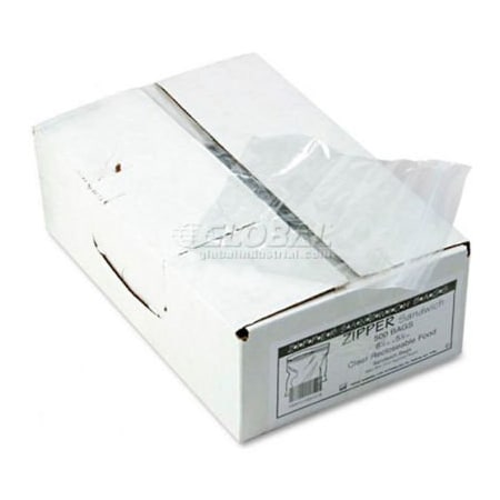 Webster Industries Reclosable Sandwich Bags, 5-7/8"W x 6-1/2"L, 1.15 Mil, Clear, 500/Pack WBIZIP1SS500